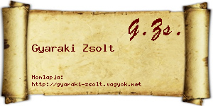 Gyaraki Zsolt névjegykártya